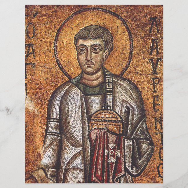 Saint Lawrence Orthodox Mosaic Art Print Flyer (Front)