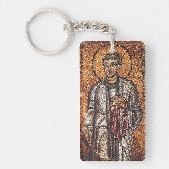 Saint Lawrence Orthodox Mosaic Art Print Keychain (Front)