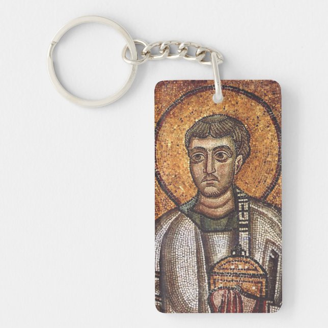 Saint Lawrence Orthodox Mosaic Art Print Keychain (Front)