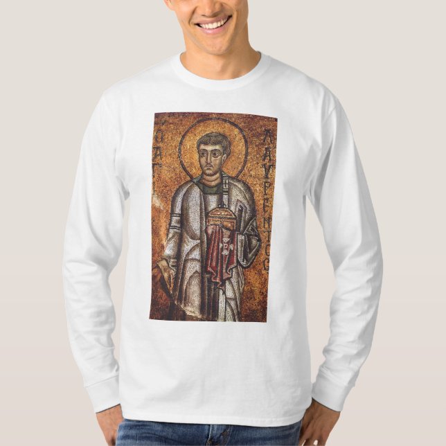 Saint Lawrence Orthodox Mosaic Art Print T-Shirt (Front)