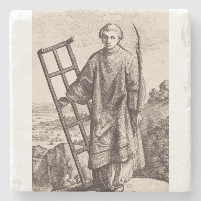 Saint Lawrence patron saint archive Stone Coaster (Front)