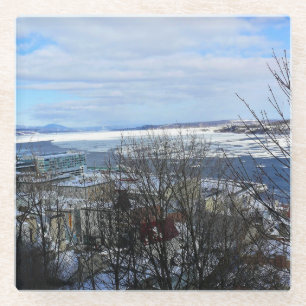 Saint Lawrence River in Winter, Quebec, Canada Glass Coaster