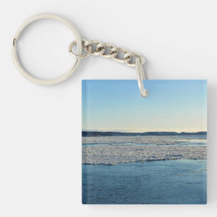 Saint Lawrence River in Winter, Quebec, Canada Keychain