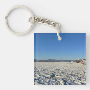 Saint Lawrence River in Winter, Quebec, Canada Keychain