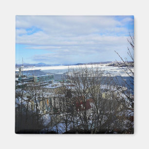 Saint Lawrence River in Winter, Quebec, Canada Magnet