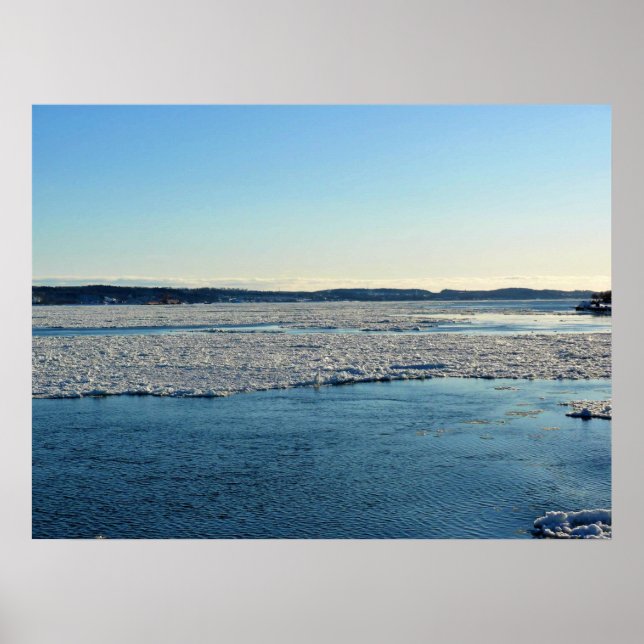 Saint Lawrence River in Winter, Quebec, Canada Poster (Front)