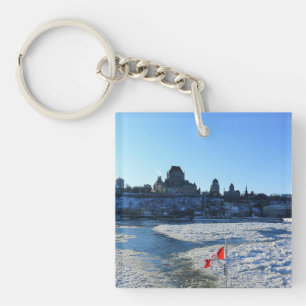 Saint Lawrence River & Old Quebec City, Quebec Keychain