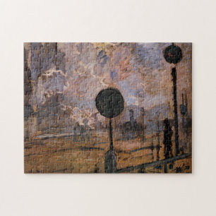 Saint-Lazare Station Arrival Train Monet Fine Art Jigsaw Puzzle