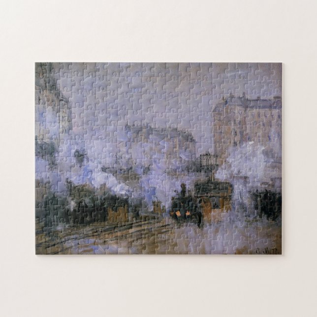 Saint-Lazare Station Arrival Train Monet Fine Art Jigsaw Puzzle (Horizontal)