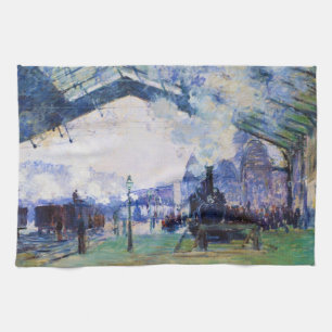 Saint-Lazare Station, Normandy Train, Claude Monet Kitchen Towel