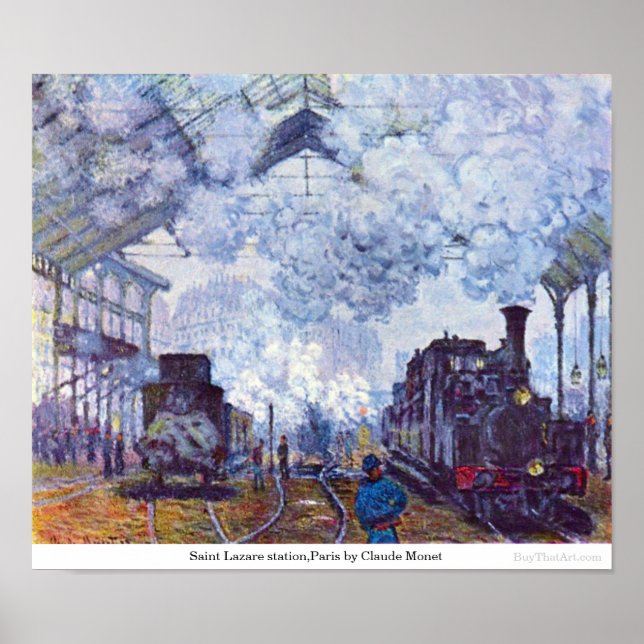 Saint Lazare station,Paris by Claude Monet Poster (Front)