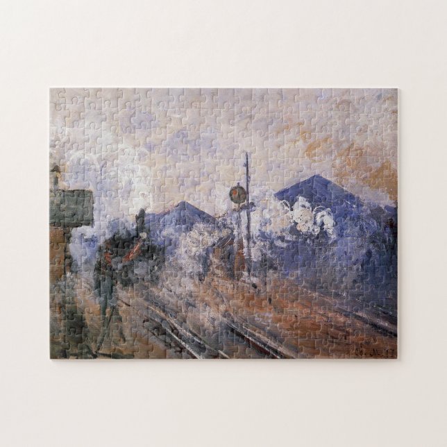 Saint-Lazare Station Train Coming Out Monet Fine Jigsaw Puzzle (Horizontal)