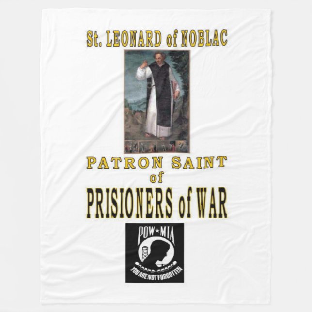 SAINT LEONARD of NOBLAC Fleece Blanket (Front)