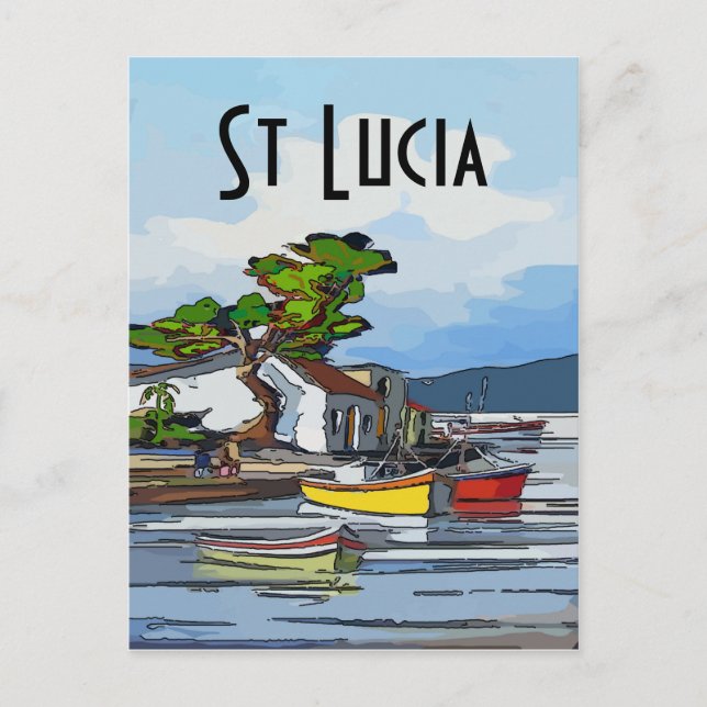 Saint Licia Island,edit text Postcard (Front)