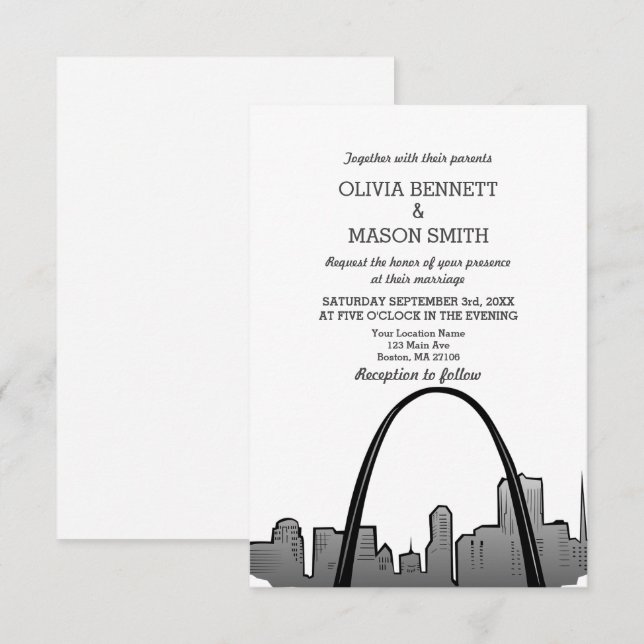 Saint-Louis Faire-part de mariage Missouri Saint-L (Devant / Derrière)