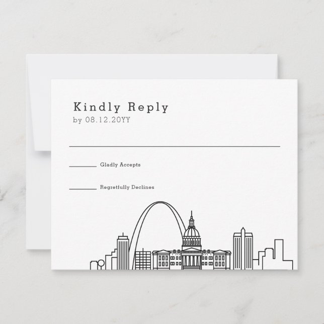 Saint-Louis Mariage | Stylisé Skyline RSVP (Devant)