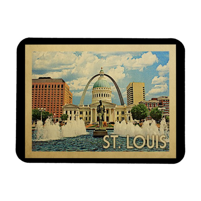 Saint Louis Missouri Vintage Travel Magnet (Horizontal)