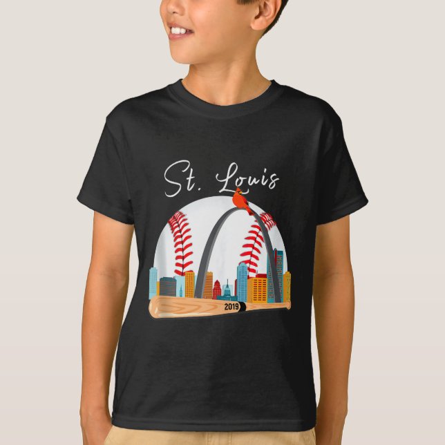 Saint Louis Red Cardinal New Skyline Ball Design T T-Shirt (Front)