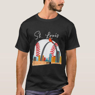 Saint Louis Red Cardinal New Skyline Ball Design T T-Shirt