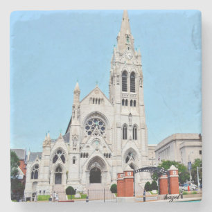 Saint Louis,St Francis Xavier church Coaster. Stone Coaster