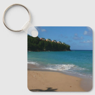 Saint Lucia Beach Tropical Vacation Landscape Keychain