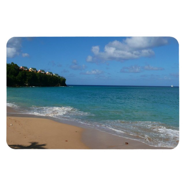 Saint Lucia Beach Tropical Vacation Landscape Magnet (Horizontal)
