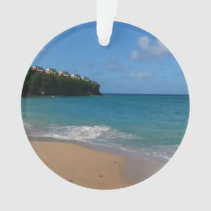 Saint Lucia Beach Tropical Vacation Landscape Ornament