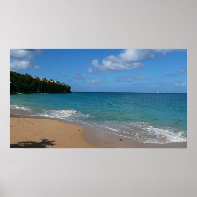 Saint Lucia Beach Tropical Vacation Landscape Poster (Front)