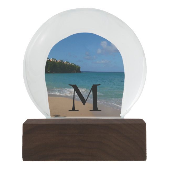 Saint Lucia Beach Tropical Vacation Landscape Snow Globe (Front)