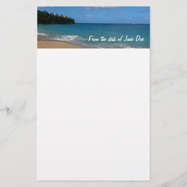 Saint Lucia Beach Tropical Vacation Landscape Stationery (Front)