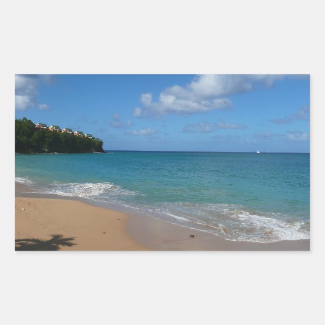Saint Lucia Beach Tropical Vacation Landscape Sticker (Front)