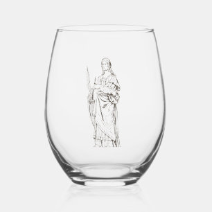 Saint Lucia by Bernardino Luini  Stemless Wine Glass
