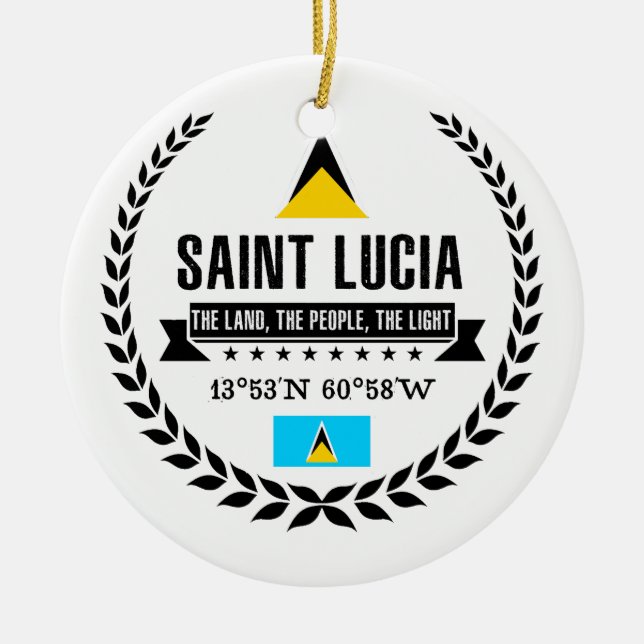 Saint Lucia Ceramic Ornament (Front)