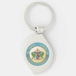 Saint Lucia Coat Of Arms Keychain