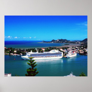Saint Lucia, cruise ship Poster