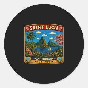 Saint lucia family trip caribbean saint lucia classic round sticker