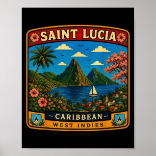 Saint lucia family trip caribbean saint lucia poster
