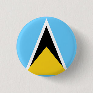Saint Lucia Flag 1 Inch Round Button