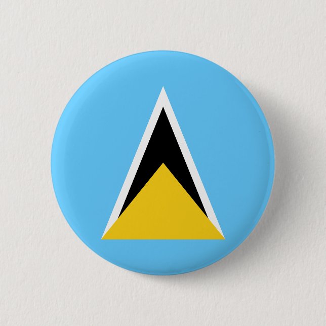 Saint Lucia Flag 2 Inch Round Button (Front)