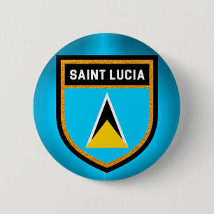 Saint Lucia Flag 2 Inch Round Button