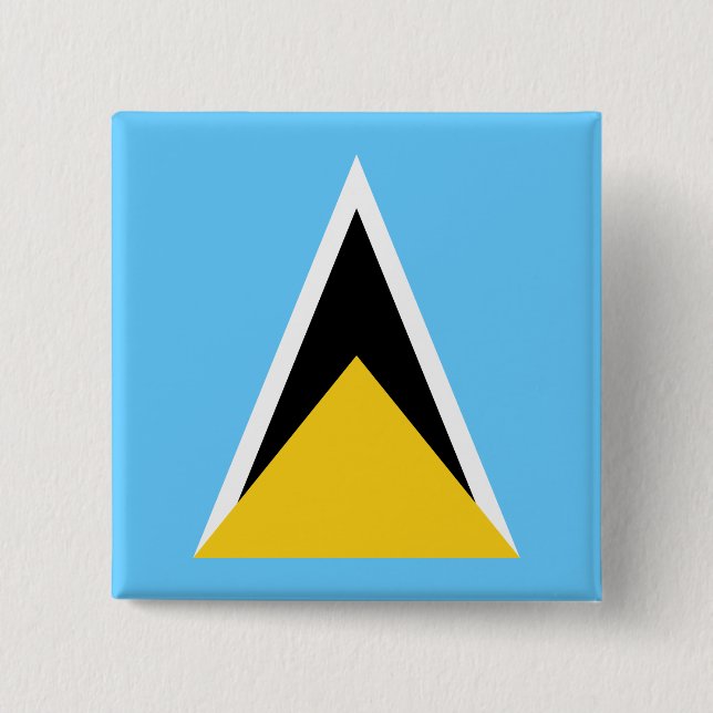 Saint Lucia  Flag 2 Inch Square Button (Front)