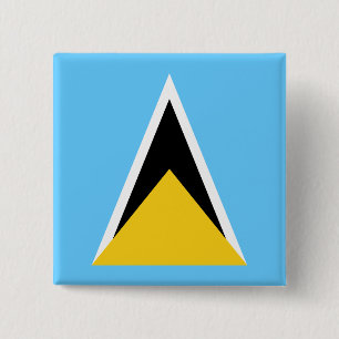 Saint Lucia Flag 2 Inch Square Button