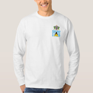 Saint Lucia Flag and Coat of Arms Patriotic T-Shirt