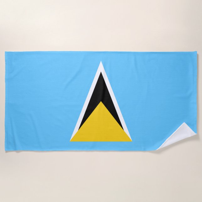 Saint Lucia Flag Beach Towel (Front)