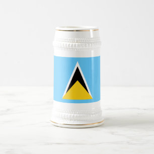 Saint Lucia Flag Beer Stein