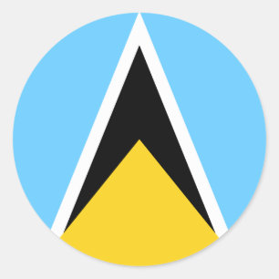 Saint Lucia Flag Classic Round Sticker