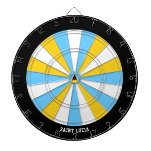Saint Lucia Flag Colourful Patriotic Dartboard