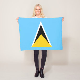 Saint Lucia Flag Fleece Blanket