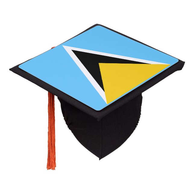 Saint Lucia Flag Graduation Cap Topper (Angled)