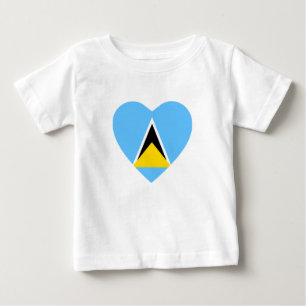 Saint Lucia Flag Heart T-Shirt